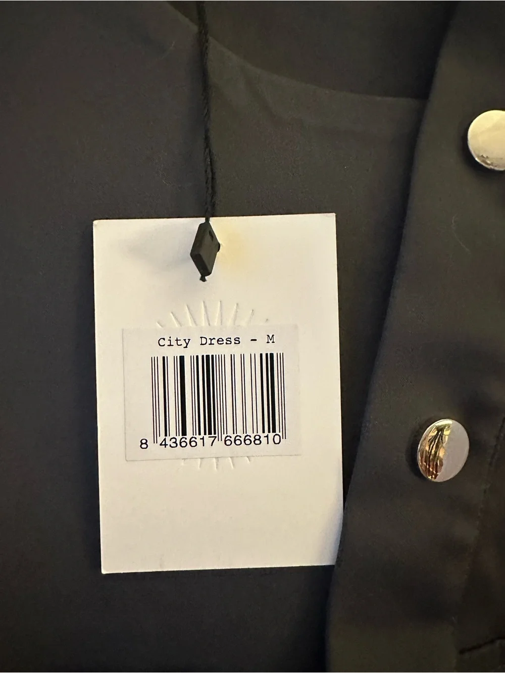 Sleeveless Black Mini Dress with Snap-Button Detail - Picture 2 of 5